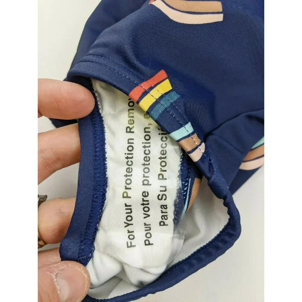 Hanna Andersson Navy Rainbow Swimsuit One Piece 2T